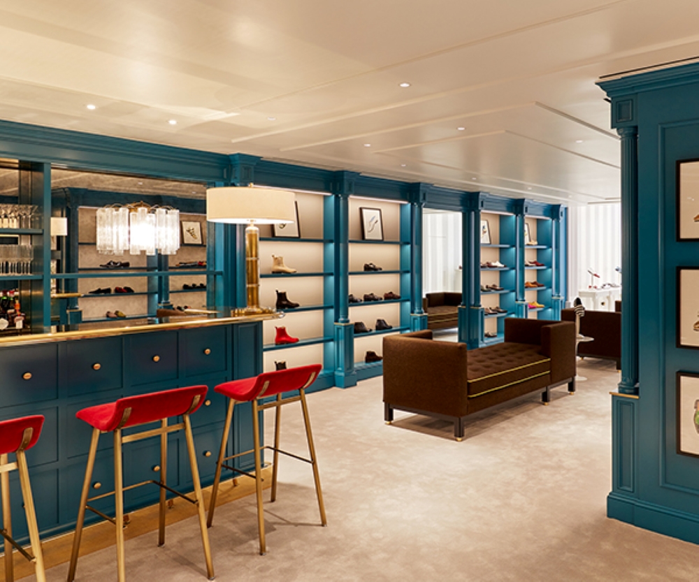 Internal view of the men's wing at the 717 boutique