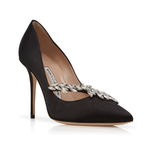 BB PATENT | Black Patent Pointed Toe Pumps | Manolo Blahnik