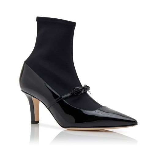 Black Patent Leather Ankle Shoe Boots, CA$1,225