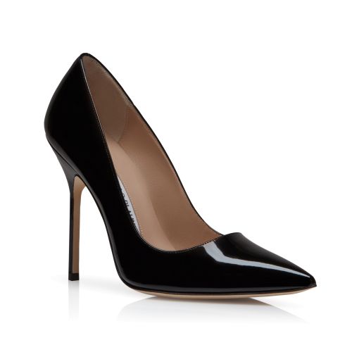 Black Patent Leather Pointed Toe Pumps, £595