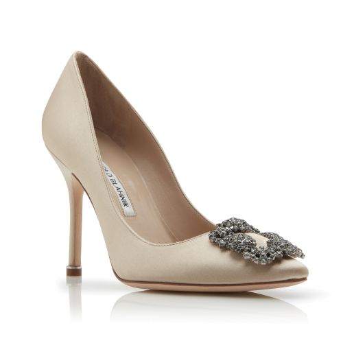 MAYSALE | Beige Suede Kitten Heel Mules | Manolo Blahnik