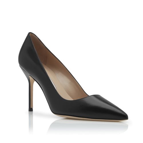 Black Calf Leather Pointed Toe Pumps, US$725