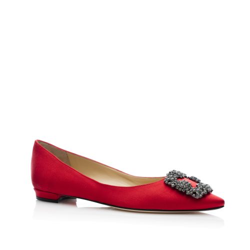 BB | Red Suede Pointed Toe Pumps | Manolo Blahnik