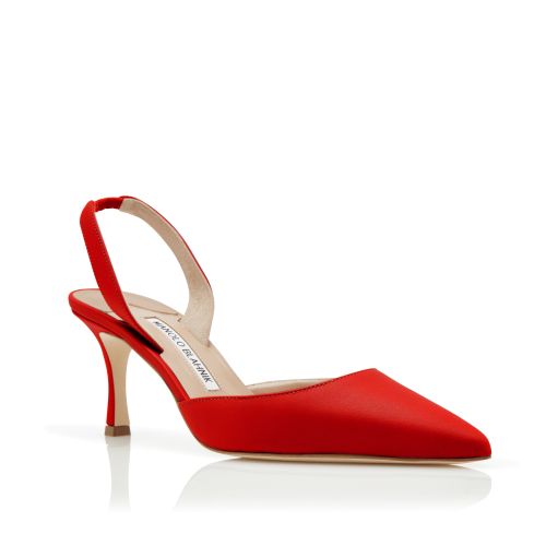Red Nappa Leather Slingback Pumps, US$795