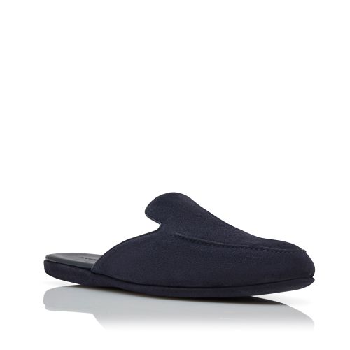 Navy Blue Suede Slippers, €495