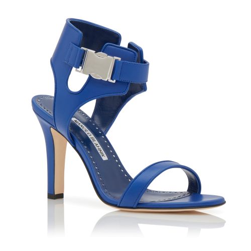 Blue Nappa Leather Buckle Detail Pumps , £875
