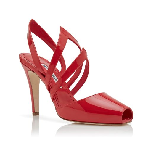 Red Patent Leather Slingback Pumps , US$995