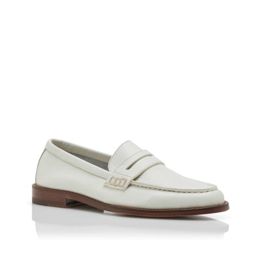 White Calf Leather Penny Loafers, €825