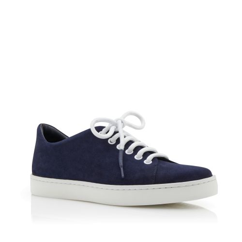Navy Blue Suede Lace-Up Sneakers 
, £525