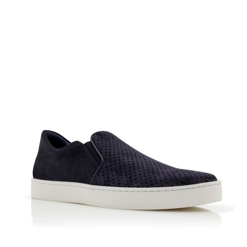 Navy Blue Suede Slip-On Sneakers, £575