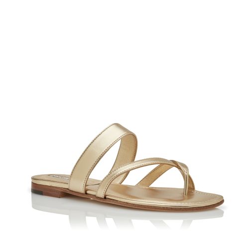 Gold Nappa Leather Flat Sandals, £645