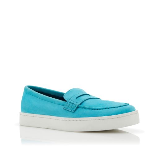 Blue Suede Penny Loafers, US$695