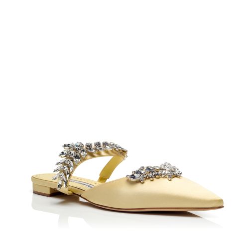 HANGISI | White Calf Leather Jewel Buckle Pumps | Manolo Blahnik