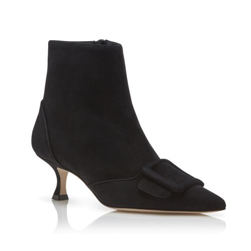 Black Suede Buckle Detail Ankle Boots, £995