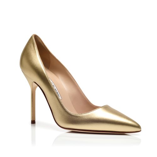 Gold Nappa Leather Pointed Toe Pumps, £595