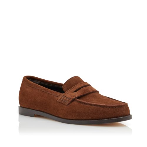 Dark Brown Suede Penny Loafers, £625