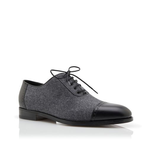 Black and Dark Grey Wool Lace Up Shoes, AU$1,455