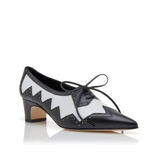 Black and White Nappa Leather Brogues, £945