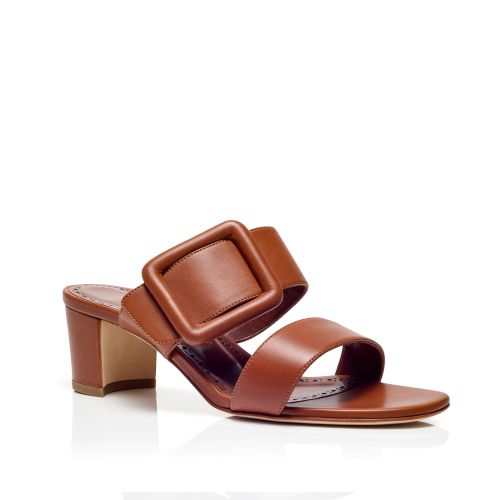 Brown Nappa Leather Open Toe Mules, US$845