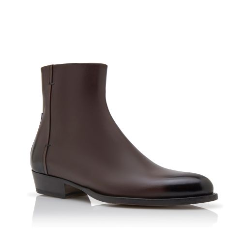 Dark Brown Calf Leather Mid Calf Boots, AU$2,135