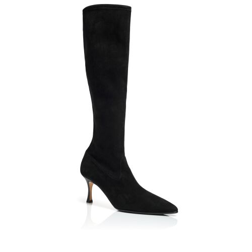 Black Suede Knee High Boots, £970