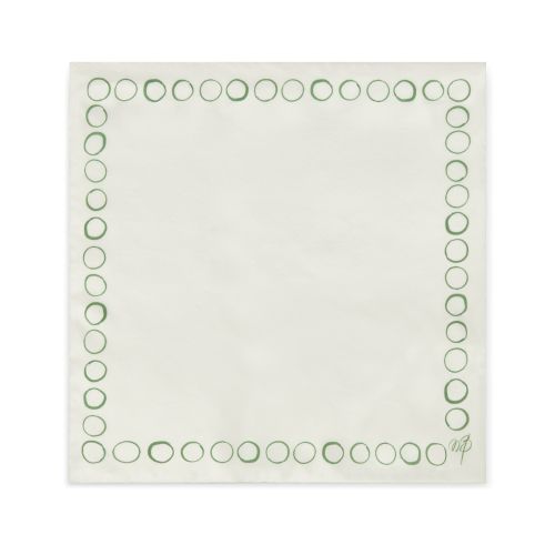 Ivory and Green Silk Pocket Square, AU$135
