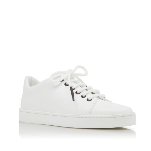 White Calf Leather Low Cut Sneakers, £525