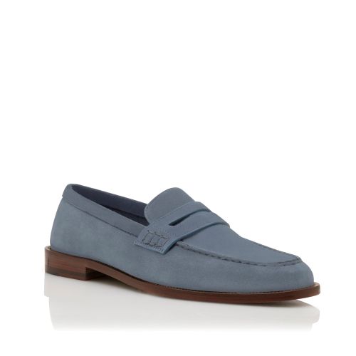 Blue Suede Penny Loafers, US$895