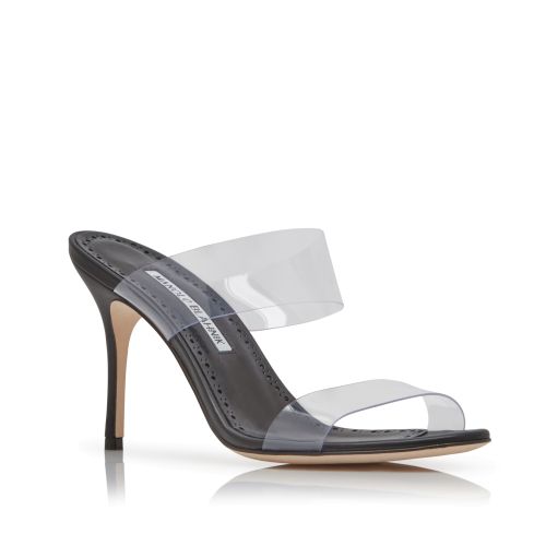 SCOLTO Clear ECO PVC Open Toe Mules Manolo Blahnik