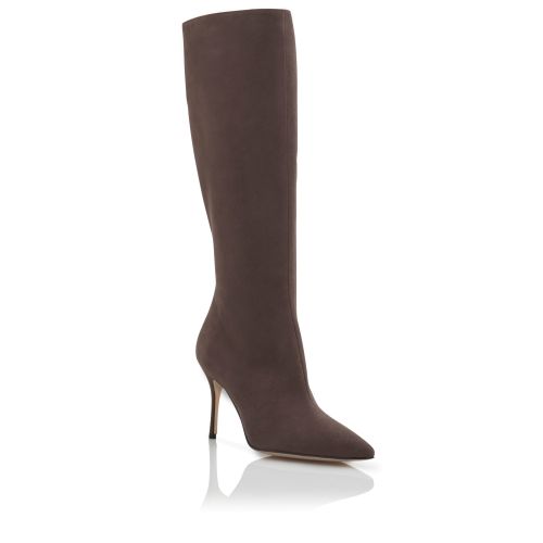 Brown Suede Knee High Boots, US$1,345