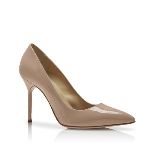 Dark Blush Patent Leather Pointed Toe Pumps, £595