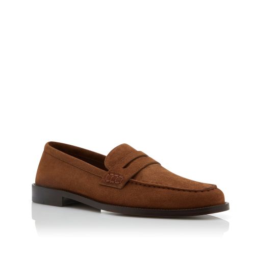 Dark Brown Suede Penny Loafers, AU$1,455