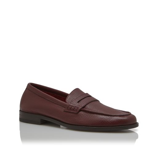 Dark Red Calf Leather Penny Loafers, €795