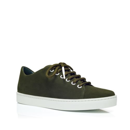 Dark Green Suede Low Cut Sneakers, US$695