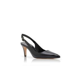TELEMACA | Black Nappa Leather Slingback Pumps | Manolo Blahnik