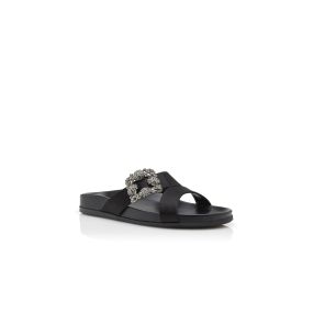 サンダル・ミュール MANOLO BLAHNIK Women Sandals 2241662 0015 Black Manolo Blahnik Sequins Slingback Sandals Size 7 - Consigned