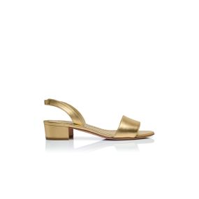 VIPSALE【MANOLO BLAHNIK】パテントレザーオープントゥミュール PATOPIA | Gold Nappa Leather Slingback Sandals | Manolo Blahnik