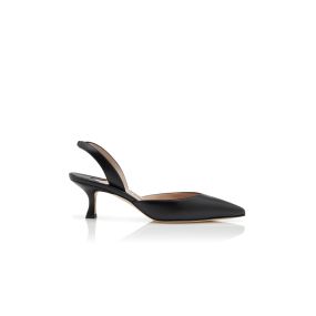 Manolo Blahnik CAROLYNE 70スリングバックパンプス CAROLYNE 70 | Black Satin Slingback Pumps | Manolo Blahnik