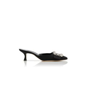 Manolo Blahnik | Maysale Jewel black mules | Savannahs