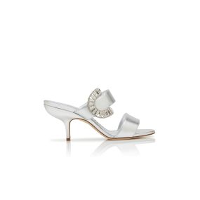 MANOLO BLAHNIK ベージュ スリングバック　ヒール　レザー　エナメル Leather sandal Manolo Blahnik Beige size 37.5 EU in Leather