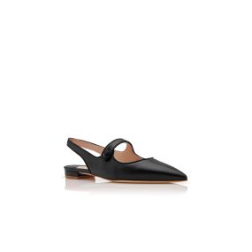 MANOLO BLAHNIK 国内買付 CAMPARINEWFLAT フラット 日本限定 CAMPARIFLATSLI | Black Nappa Leather Slingback Flat Pumps