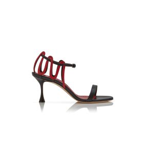 Manolo Blahnik/チャファルサン 70 レザーサンダル Manolo Blahnik - チャファルサン 70MM ツートーン・スパイラル