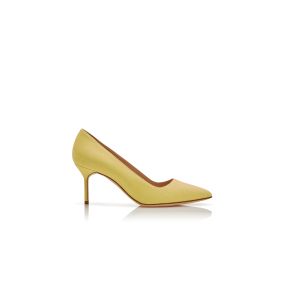 BB 70 | Yellow Linen Pointed Toe Pumps | Manolo Blahnik BB 70 | Yellow Linen Pointed Toe Pumps | Manolo Blahnik