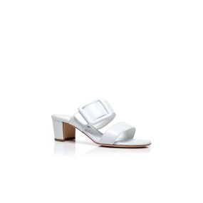 TITUBANEW | White Nappa Leather Open Toe Mules | Manolo Blahnik