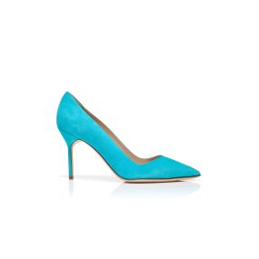BB | Blue Suede Pointed Toe Pumps | Manolo Blahnik