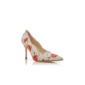 KIFAT | Ivory Satin Pearl Detail Pumps | Manolo Blahnik