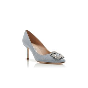 MANOLO BLAHNIKマノロブラニク　HANGISI GLITTER 70 HANGISI GLITTER 70 | Dark Gold Glitter Fabric Jewel Buckle