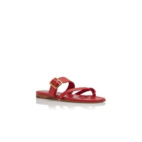 上品☆MANOLO BLAHNIK Thalusa 10 leather sandals THALUSA | Red Nappa Leather Flat Sandals | Manolo Blahnik