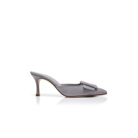 GWセール美品 MANOLO BLAHNIk MAYSALE ダークグレー　36 MAYSALE 70 | Grey Suede Buckle Detail Mules | Manolo Blahnik