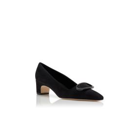 FENIX | Black Suede Pointed Toe Pumps | Manolo Blahnik